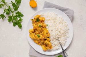 arroz con pollo al curry